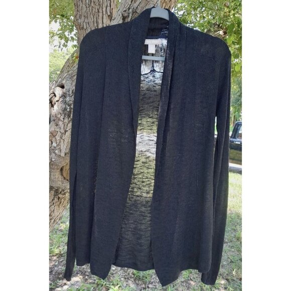 Banana Republic Easy Open Linen-Blend Cardigan Black Size M - Picture 6 of 9